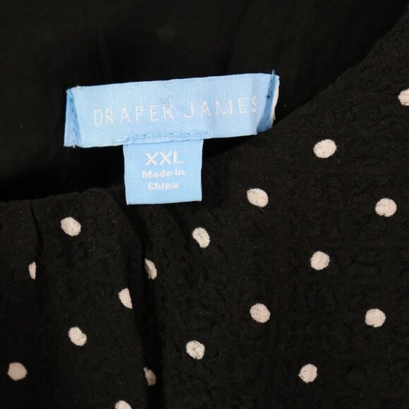 Draper James Polka Dot Ruffle Dress Women’s XXL Black White Long Sleeve Tiered - Picture 2 of 16